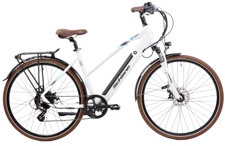 F.lli Schiano E-Voke, E Bike Trekking 28 Zoll, 36V 11.6Ah Abnehmbarer Akku, Motor 250W 50Nm, Trekking EBike für Herren/Damen, Weiss