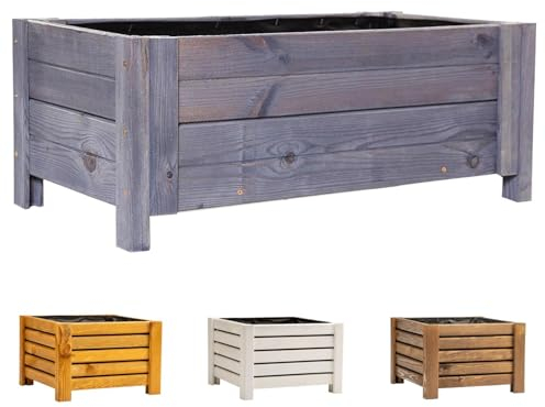 BooGardi Blumenkasten aus Holz · 4 Farben und 2 Größen · Anthrazit 79x39x30cm · Pflanzkasten Garten Balkon Terrasse · Balkonkasten Blumen Kräuter Pflanzen