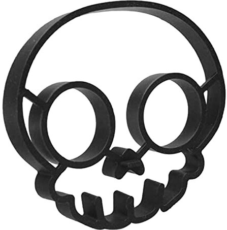 FIYSON Schädelform Spiegeleiformen,Ei Ringe Silikon Pfannkuchenform ,Kreative Omelett Form,Nonstick Bratpfanne Ringe Eier Omelett DIY Backform Pfannkuchenformen Für Alltag,Partys Und Esszimmer?14*13cm