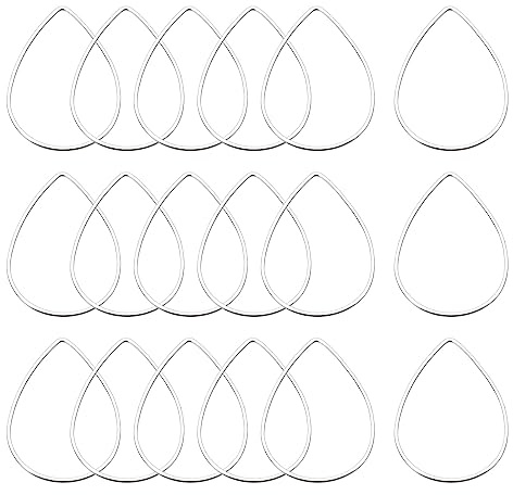 sourcing map Berlocker för skapande smycken, goute, pärlring, ihålig öppen glasögon berlock länkringar, 22 x 32 mm, silverton för örhängen, förpackning med 50 st, Metall