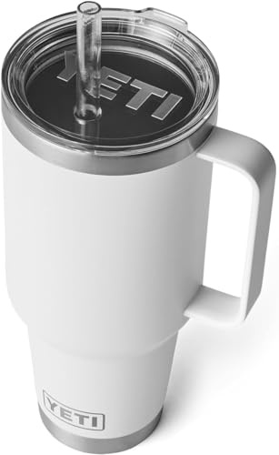 YETI Rambler Straw Mug, Stainless Steel Vacuum Insulated Mug with Stronghold Lid, White, 42 oz (1.2 l)