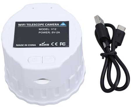 Drahtloses Digitales WiFi Okular, HD 4 Megapixel Kamera für Optische 25 mm 50 mm Teleskope und Mikroskope, Elektronische WiFi Okularkamera für 1,18 1,97 Zoll Teleskope (White)
