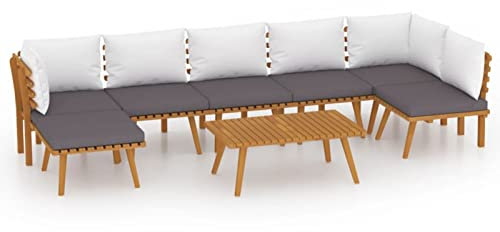 Festnight Gartenlounge Outdoor Holz U Form Balkon Lounge Balkonmöbel Ecklounge Gartensofa Sitzecke Balkon Ecksofa Garten Loungemöbel Terrasse Gartenmöbel Set Massivholz Sitzgarnitur