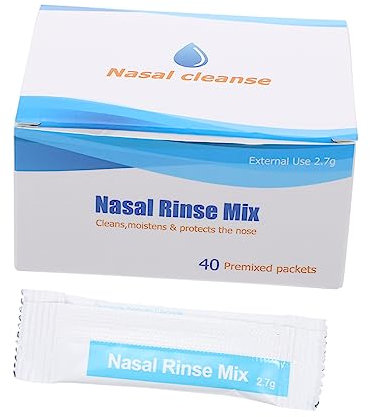 HAWILLOSCH Sal Para Limpieza Nasal 2,7 g x 40 Paquetes Solución Salina Fisiológica Mezcla Para Enjuague Nasal Uso Diario Para Adultos y Niños y Seguro