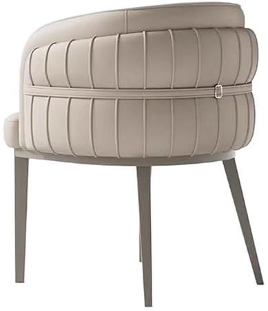 Sidostolar Klädda matstolar med ergonomiskt stöd och metallben for kök och vardagsrum(Beige 1ps)