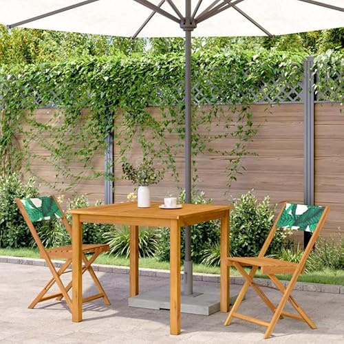 Eleganz Lot de 2 chaises de bistrot en bois d'acacia massif avec finition à l'huile et revêtement en tissu (100 % polyester) – Chaise de jardin durable pour terrasse et jardin