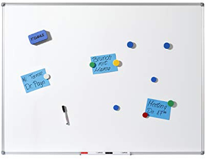 Dahle 96111 Basic IP-Wandtafel (magnetisch, Alurahmen, 90 x 120 cm) weiß emailiert