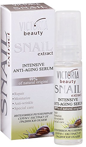 Victoria Beauty - Schneckenschleim Serum hochdosiert, Anti Aging Snail Gesichtsserum mit Hyaluronsäure gegen Falten und dunkle Augenringe für ein schönes Gesicht, 30 ml