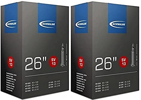 Schwalbe Unisex-Adult SV13 Inner Tube, Schwarz, 26 (Pack-2)