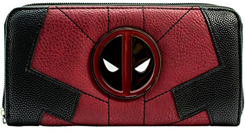 Deadpool Anti-Hero Suit Up Outfit Metall Emblem Geldbörse/Geldbeutel Portemonnaie mit Münzfach & Kartenhalter, Rot