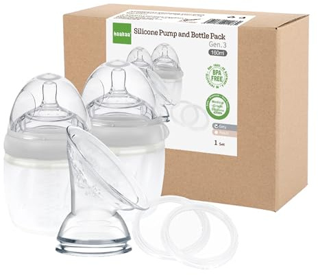 Haakaa Generation 3 Silikon Milchpumpe und Flasche Pack grau, 386 g