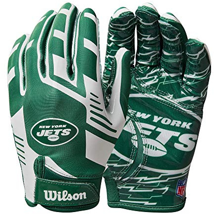 Wilson NFL Stretch Fit Football Gloves - Adult, New York Jets