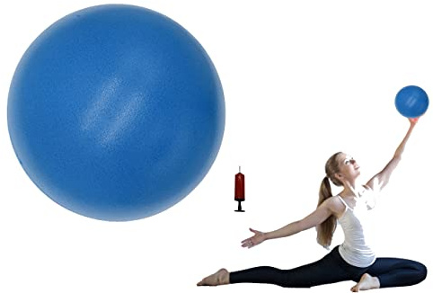 CIZEBO Small Exercise Ball for Between Knees, 6 inch Pilates Ball with Pump, Mini Yoga Core Ball Physical Therapy, Blue