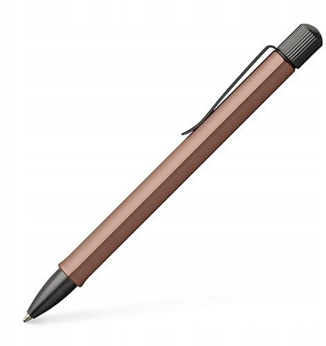 Faber-Castell - Kugelschreiber Hexo Bronze | Metallkugelschreiber aus Aluminium mit dokumentenechter Mine für Büro, Alltag und Vielschreiber