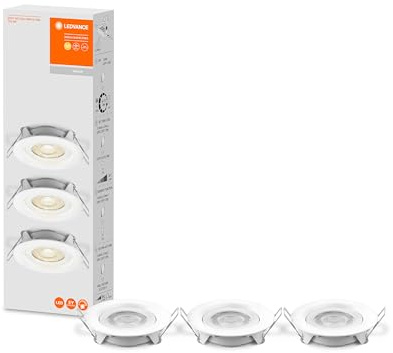 LEDVANCE LED Einbaustrahler, Leuchte für Innenanwendungen, Warmweiß, Stufenlos Dimmbar per Wandschalter, weiss, spot Set ADJ Simpe DIM