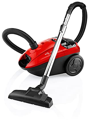 ETA Aspiradora Diego – 800 W, filtro HEPA, volumen de 3 l, radio de acción 8 m, color rojo