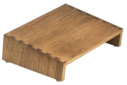 KIRIGEN Sgabello da tavolo in legno regolabile in altezza Supporto poggiapiedi ergonomico portatile per una migliore postura giallo-marrone
