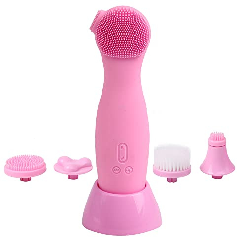 Bohemic Brosse nettoyante électrique pour visage- Silicone hypoallergénique- Massage raffermissant- Nettoyage en profondeur- Poignées ergonomiques-Rose-Cenocco
