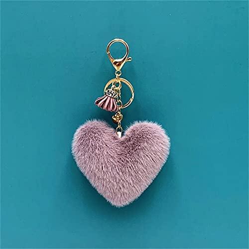 Schlüsselanhänger, niedlicher Plüsch-Herz-Anhänger, Schlüsselanhänger mit kleiner Quaste, Bommel, Schlüsselanhänger, für Damen, modisch, Taschenanhänger, Ornamente, Geschenke