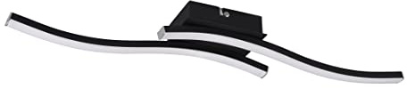 Reality Leuchten LED Deckenleuchte Route R62472432, Metall Schwarz matt, Kunststoff weiß, inkl. 2x 5 Watt LED