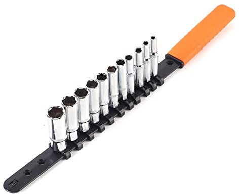 ALMVIS 11pcs 1/4 di pollice 4-14mm Accessori for accessori di potenza Presa cromata Placcata a lunga presa con porta presa for il miglioramento della riparazione dell'automobile Manica multifunzionale