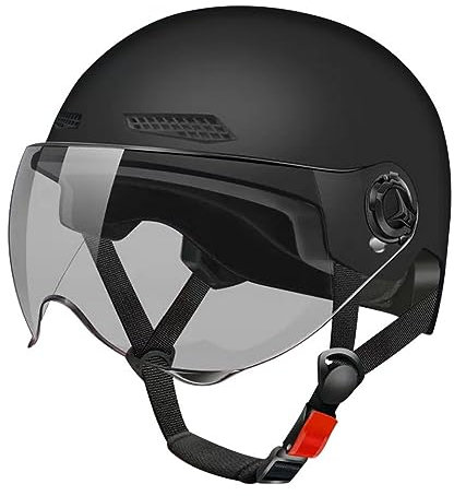 AOOPOO Casco Jet per Moto Casco Open Face, Mezzo Casco Moto Retro con Visiera Parasole Fodera Interna Rimovibile, per Uomini e Donne Adulti 55-65 cm