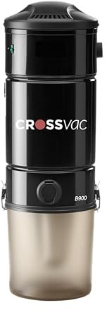 crossvac Centraldammsugare B900-1750 W, 650 Airwatt, bypassmotor, HEPA-filter underhållsfritt, utan påse