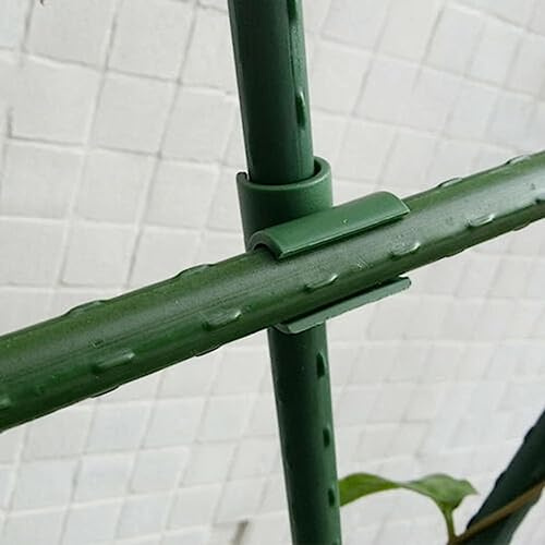 YUETTYY 50Pcs Garden Plant Trellis Connector Clip, Plastic Plant Connector Stakes Clips For Fixed Garden Frame Rod, for Tomato Cage11/16/20MM Plant Stakes (20mm)