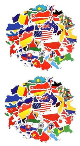 TOYANDONA 200pcs Car Stickers Sun Protection Luggage Tags National Flag Graffiti Decals