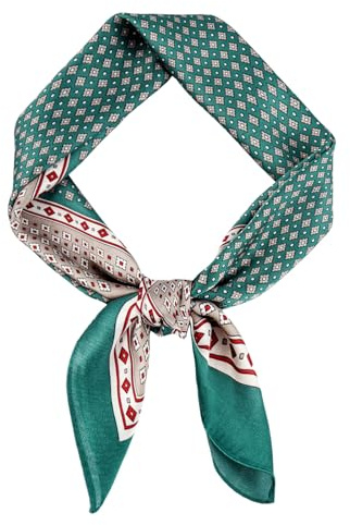Halstuch Herren Weicher Bandana Quadratisch Kopftuch Seidiger Schal Mode Geschenke für Männer Casual Formal Busines,Grün