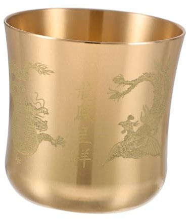Vintage Kelche,Kupferbecher,1Stk Messingbecher Ornamente Tibetische Opferschalen Gold Kelchbecher Asiatische Kaffeebecher Vintage Gravur Weinbecher Tibetische Schalen
