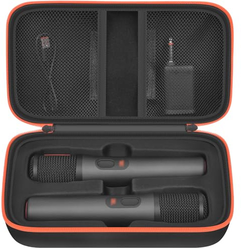 Boobowl Bluetooth Mikrofon Tasche Kompatibel mit JBL PartyBox Wireless Mic J2X Digitalmikrofone, tragbare Mic Box für wiederaufladbare Batterie, Empfänger, Adapter (nur Tasche) (Schwarz)