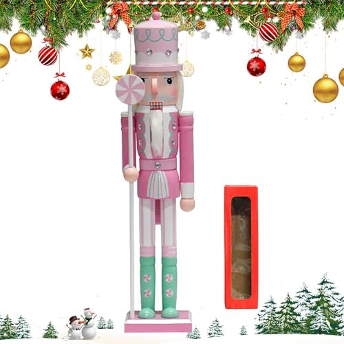 Decorazioni natalizie schiaccianoci, grandi statuette decorative in legno, 50 cm, ornamenti colorati per la casa, decorazioni per le vacanze, forniture per feste per tavoli, mensole, caminetti