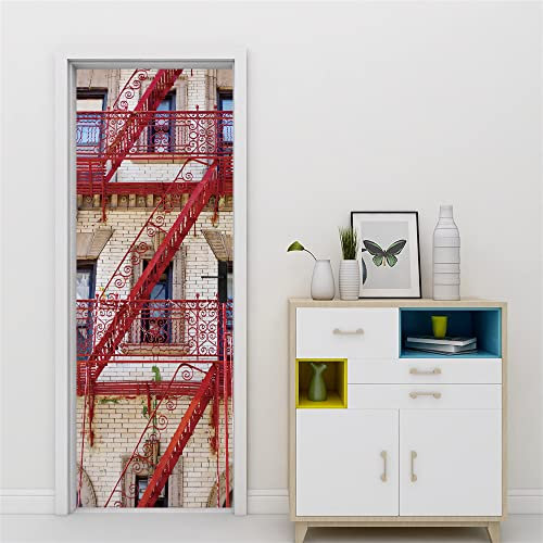 3D Türtapete Türaufkleber Selbstklebend 80x200 Türfolie Poster Fototapete Türbilder Türtattoos Wasserdichte Tür Stickers für Kinderzimmer Wohnzimmer Badezimmer Treppe