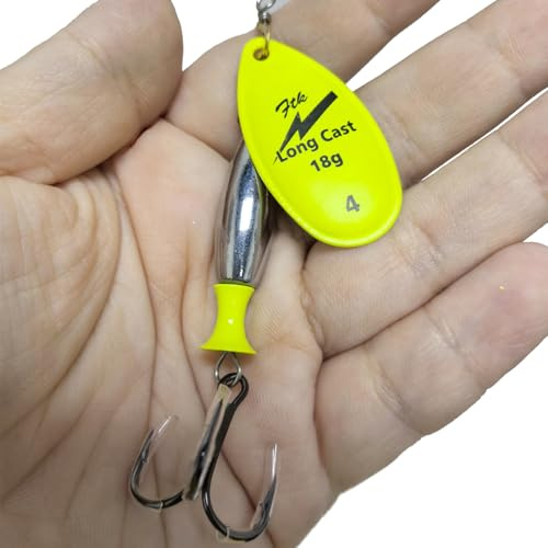 Fishing Spinner Lure Long C Cast Salmon Sea Trout Pike Bullet Flying Silver Bass Yellow Red Silver Big Spoon Casting Mackerel Quality Fast Sinking Bright Body River Shiny