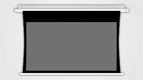 Pantalla de proyección, cortina para proyector, pantalla de proyección eléctrica con tensión de lengüeta para techo, tela 3D gris plata de 100, 120 y 150, profesional para proyección 3D (84 pulga