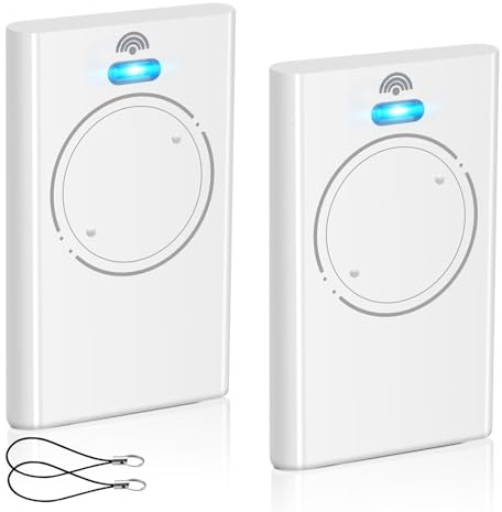 2PCS Telecomando Cancello 2 Canali, 433,92 MHz Telecomando per Cancelli Compatibile con XT2 433 SLH LR, XT4 433 SLH LR, 2 Canali, Bianco