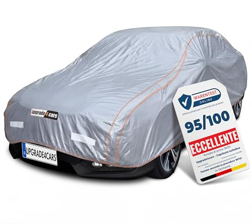 Upgrade4cars Autoabdeckung Vollgarage Version 2026 Pkw XS 375x172x120 cm | Auto Abdeckplane Komplett | Schutz vor Schmutz & Wetter | Extra Reflektoren an der Außenseite | Sommer & Winter