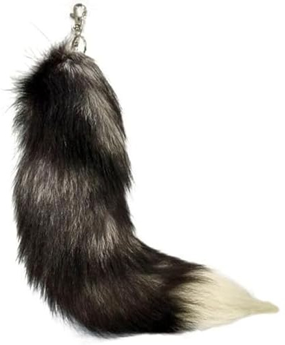 Nocyclonic Therian Tail aus Kunstfell, Furry Fox Tails Keychain, Fuchsschwanz AnhäNger, Fell Schwanz Keychain