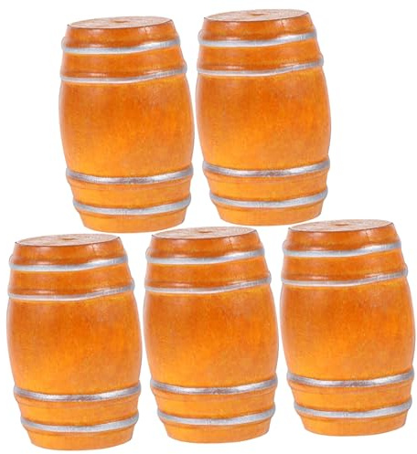 ERINGOGO 5 Mini Barili in Legno Miniatura per Casa delle Bambole Accessori Bar in Miniatura Modelli Botticelle Vintage per Decorazione e Gioco per Bar in Casa da Te