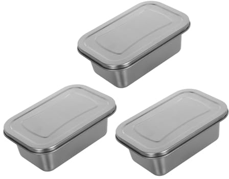 STOBAZA 3 pièces Boîtes à Glace Inox Hermétiques avec Couvercles Étanches pour Conserver Crème Glacée Maison Récipients Réutilisables pour Snacks Congélateur et Réfrigérateur Rangement
