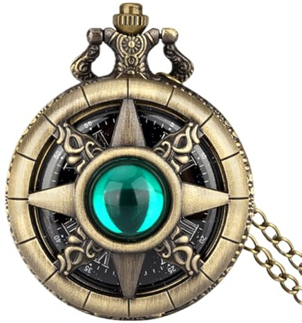 Generisch Edelstein-Taschenuhr – Steampunk-Zifferblatt Aus Bronzelegierung, Römische Ziffernuhr, Mechanisch Mit Handaufzug | Vintage-Kettenzubehör, Sammlergeschenkartikel, Verwendung