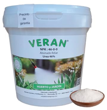 VERAN Urea Foliar 46% 750g | Aporte de Nitrógeno vía Foliar en todo tipo de Cultivos | Fertilizante Nitrogenado Urea Bajo Contenido en Biuret para Aplicación Foliar | 100% Soluble en Agua