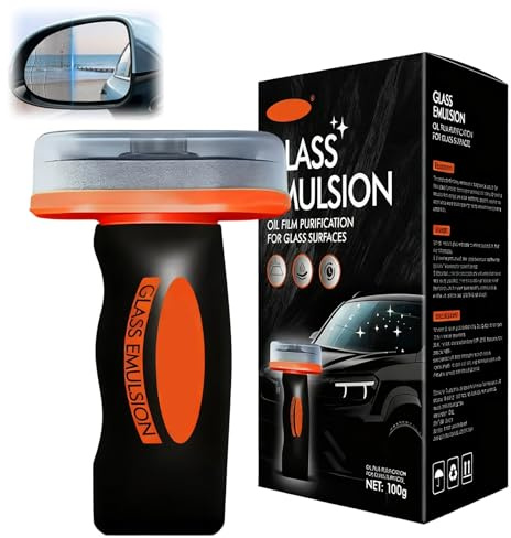 Hand-Held Glass Emulsion Cleaner, 100g Car Windshield Oil Film Remover, Handheld Glass Oil-Film Remover, für Fenster, Spiegel und Glasoberflächen, Improves Visibility & Safe Driving