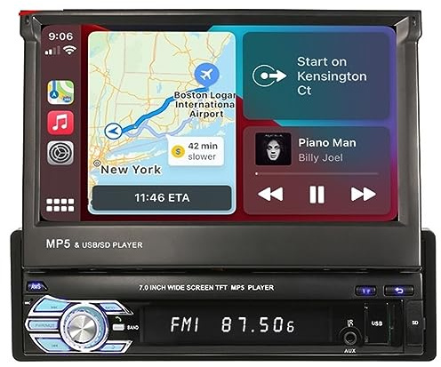 Pantalla Empotrada Radio De Coche Navegación Reproductor Vídeo Multimedia Claro Y Adaptable