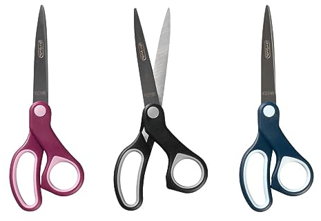 Herlitz Design Bastelschere aus Stahl/Kunststoff (1 Stück, Haushaltsschere | farbig sortiert)