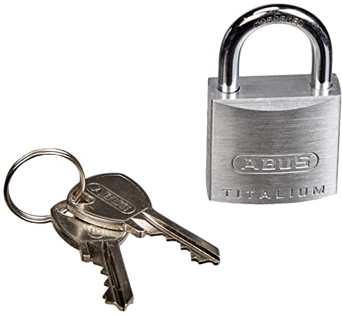 ABUS Lucchetto Titalium 64TI/25 - corpo del lucchetto in alluminio speciale - grillo in acciaio temprato - livello di sicurezza 3 - argento