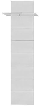 trendteam smart living - Amanda - Garderobenpaneel - Weiß- Kleiderpaneel mit 1 Konstruktionsboden - (BxHxT) 60 x 195 x 25 cm - 1 Kleiderstange, 2 Haken | B 60 x H 195 x T 25 cm · Metall-Kleiderstange