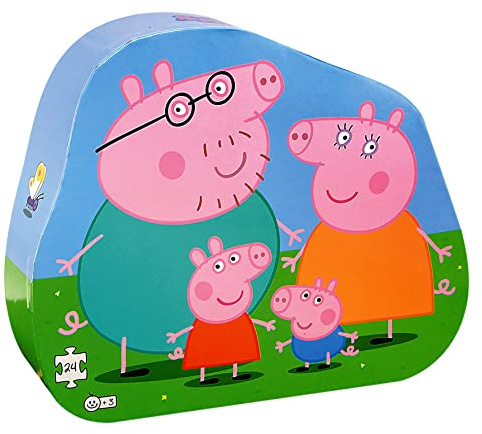 Barbo Toys - Peppa Wutz Deco Puzzle Family – 24 Teile Puzzle für Kinder ab 3 Jahre – Puzzle in Einer geformten Box mit Peppa Wutz Family – Offizielles Peppa Wutz - Puzzle Spielzeug
