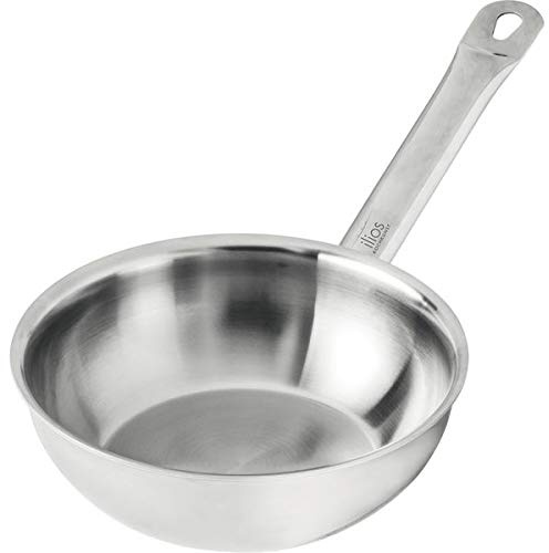 ilios Kochkunst Sauteuse Mehrschicht, 18 cm, unbeschichtet, induktionsgeeignet, aus Edelstahl